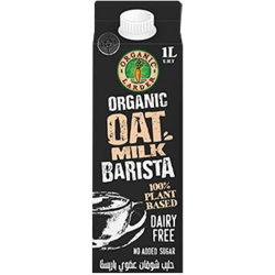 Organic Larder Barista Oat Milk, Vegan, No Added Sugar 1L, Pack Of 12  Organic Larder Barista Oat Milk, Vegan, No Added Sugar 1L, Pack Of 12