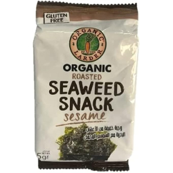 Organic Larder Roasted Seaweed snack Sesame, Gluten Free 5g, Pack Of 10 Organic Larder Roasted Seaweed snack Sesame, Gluten Free 5g, Pack Of 10