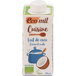 Ecomil Organic Coconut Milk Cooking Cream, Gluten Free, Vegan 200ml, Pack Of 12