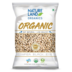 Natureland Organics Cowpea Black Eye 500g, Pack Of 6 Natureland Organics Cowpea Black Eye 500g, Pack Of 6