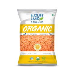 Natureland Organics Masoor Split Washed 500g, Pack Of 6 Natureland Organics Masoor Split Washed 500g, Pack Of 6