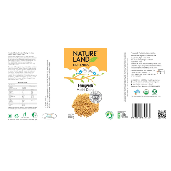 Natureland Organics Fenugreek 150g