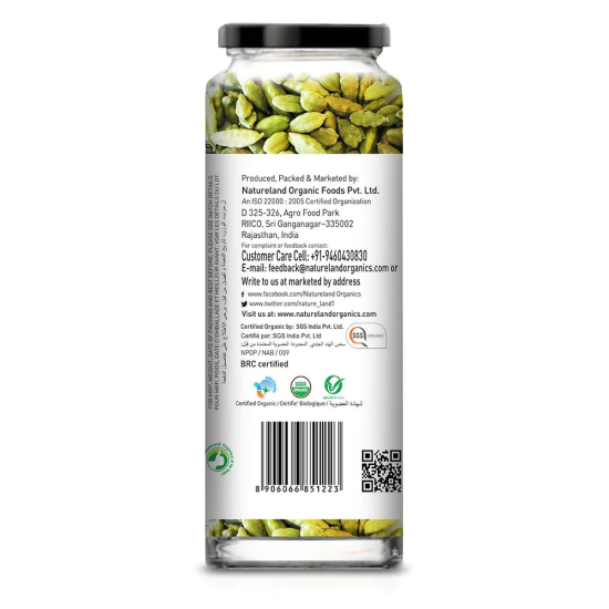 Natureland Organics Green Cardamom 75g