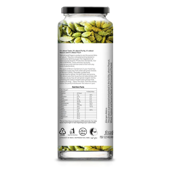 Natureland Organics Green Cardamom 75g