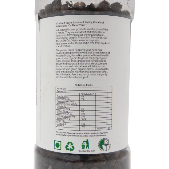 Natureland Organics Black Pepper 100g