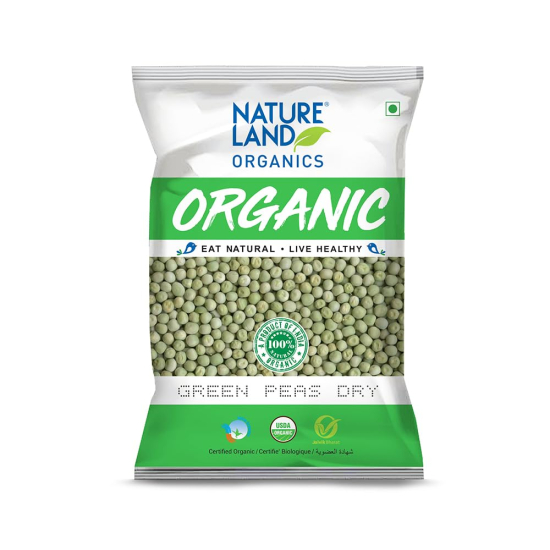 Natureland Organics Green Peas Dry 500g