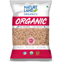 Natureland Organics Red Rice Flakes Poha 500g, Pack Of 6