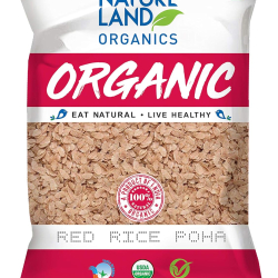 Natureland Organics Red Rice Flakes Poha 500g, Pack Of 6 Natureland Organics Red Rice Flakes Poha 500g, Pack Of 6
