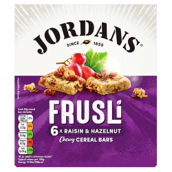 Jordans Frusli Raisins & Hazelnuts Chewy Cereal Bars 6x30g Jordans Frusli Raisins & Hazelnuts Chewy Cereal Bars 6x30g