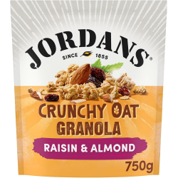 Jordans Crunchy Raisins & Almonds Oat Granola 750g, Pack Of 4 Jordans Crunchy Raisins & Almonds Oat Granola 750g, Pack Of 4