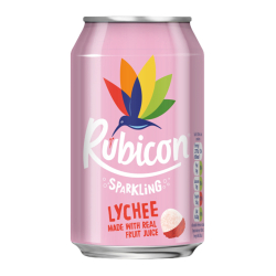 Rubicon Sparkling Lychee Juice Drink 330 ml, Pack Of 24 Rubicon Sparkling Lychee Juice Drink 330 ml, Pack Of 24
