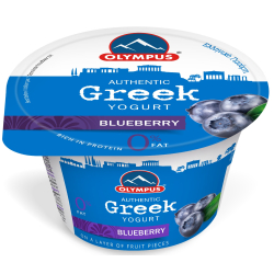 Olympus Greek Yoghurt Blueberry 0% Fat Free 150g, Pack Of 6 Olympus Greek Yoghurt Blueberry 0% Fat Free 150g, Pack Of 6
