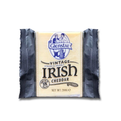 Glenstal Vintage Irish Cheddar Cheese 200g, Pack Of 12 Glenstal Vintage Irish Cheddar Cheese 200g, Pack Of 12