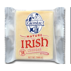 Glenstal Mature White Cheddar Cheese 200g, Pack Of 12 Glenstal Mature White Cheddar Cheese 200g, Pack Of 12