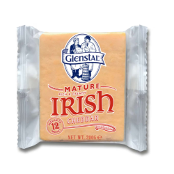 Glenstal Mature Coloured Cheddar Cheese 200g, Pack Of 12 Glenstal Mature Coloured Cheddar Cheese 200g, Pack Of 12