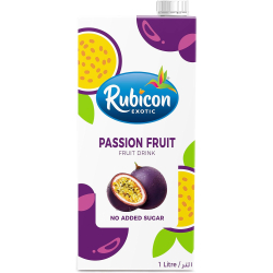 Rubicon Passion Fruit No Added Sugar Drink 1Litre, Pack Of 12 Rubicon Passion Fruit No Added Sugar Drink 1Litre, Pack Of 12