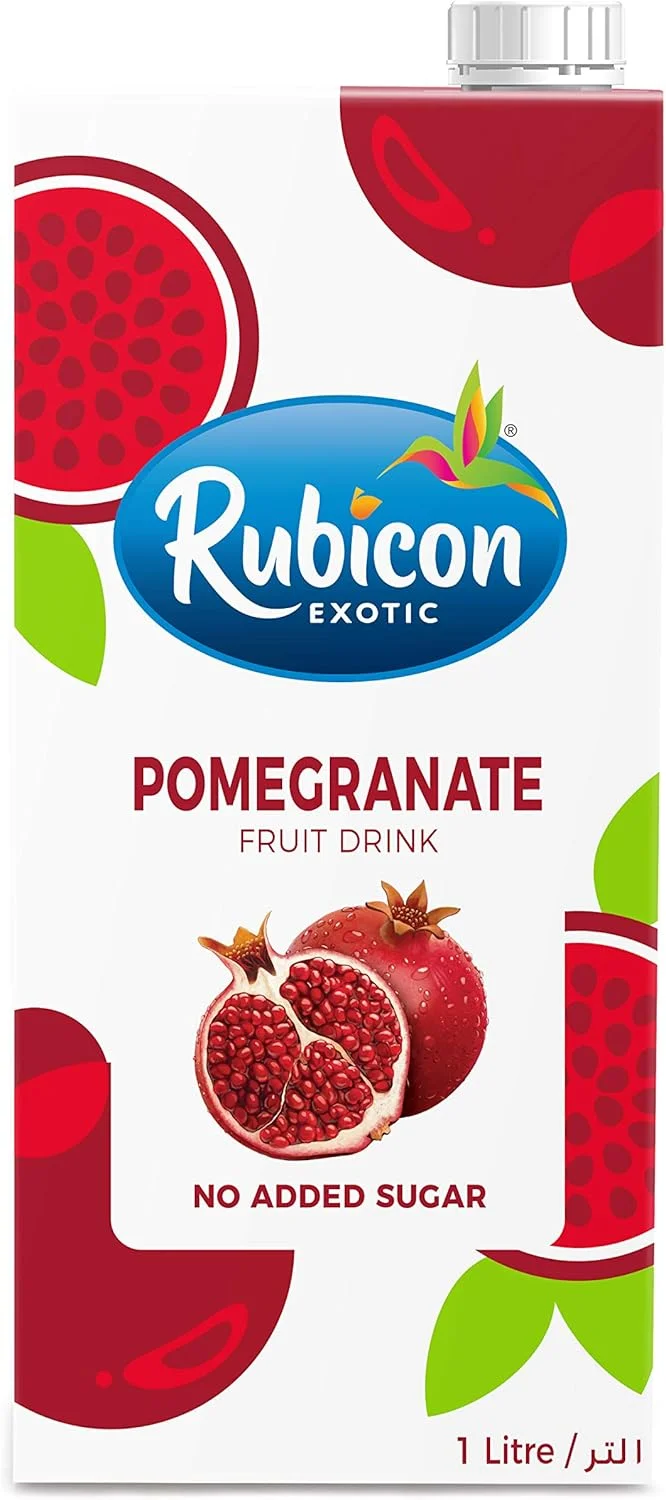 Rubicon Pomegranate No Added Sugar Fruit Drink 1Litre, Pack Of 12