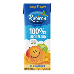 Rubicon Mango & Apple Juice No Added Sugar 4x8x200 ml Rubicon Mango & Apple Juice No Added Sugar 4x8x200 ml