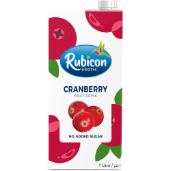 Rubicon Exotic Fruit Drink Cranberry 1Litre, Pack Of 12 Rubicon Exotic Fruit Drink Cranberry 1Litre, Pack Of 12