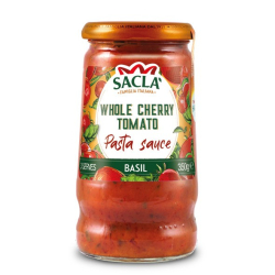 Sacla Italia Whole Cherry Tomato & Basil Sauce 350g, Pack Of 6 Sacla Italia Whole Cherry Tomato & Basil Sauce 350g, Pack Of 6