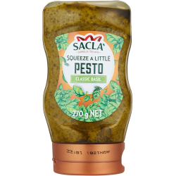 Sacla Italia Squeeze a Little Basil Pesto Sauce 270g, Pack Of 6 Sacla Italia Squeeze a Little Basil Pesto Sauce 270g, Pack Of 6