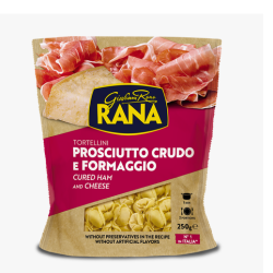 Giovanni Rana Tortellini Fresh Egg Pasta With Raw Ham And Cheese Filling 250g, Pack Of 8