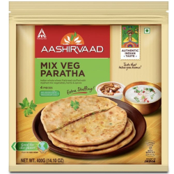 Aashirvaad Frozen Mix Veg Paratha 400g, Pack Of 24 Aashirvaad Frozen Mix Veg Paratha 400g, Pack Of 24