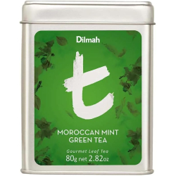 Dilmah T-Series Moroccan Mint Green Tea Tin Caddy 80g Loose Leaf, Pack Of 6