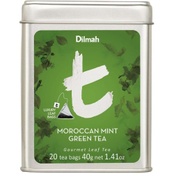 Dilmah T-Series Moroccan Mint Green Tea Tin Caddy 40g, Pack Of 6