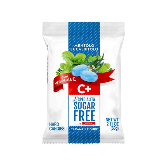 Serra Sugar Free Candies Menthol Eucalyptus With Vitamin C 60g, Pack Of 8