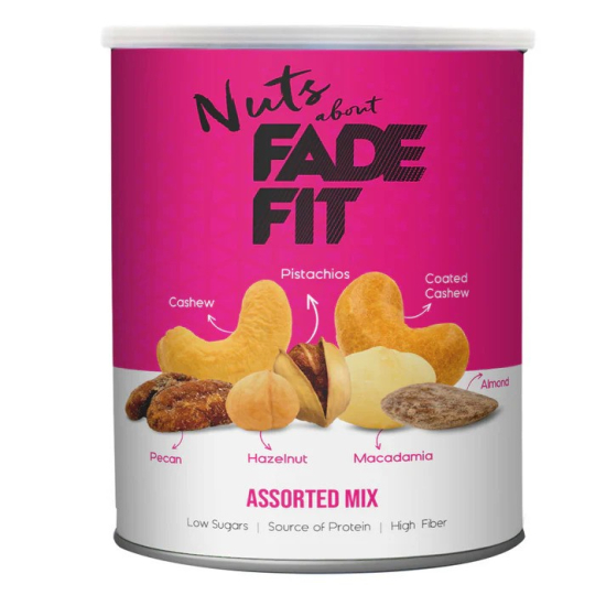 Fade Fit Assorted Mix Nuts, Gluten Free, Low Sodium 200g, Pack Of 3
