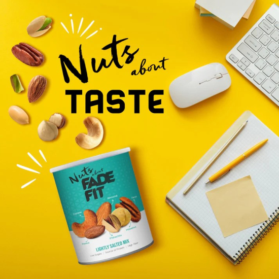 Fade Fit Lightly Salted Mix Nuts, Gluten Free, Low Sodium 200g, Pack Of 3