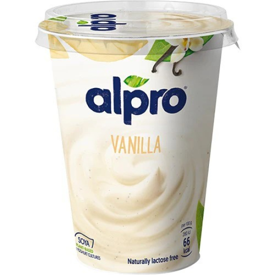 Alpro Plant Based Alternate Yogurt Vanilla 500g, 100% Plant Based And Dairy Free, Suitable For Vegans, Pack Of 8