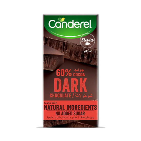 Canderel Dark Chocolate,60% Cocoa, No Added Sugar 75gm, Pack Of 6 Canderel Dark Chocolate,60% Cocoa, No Added Sugar 75gm, Pack Of 6