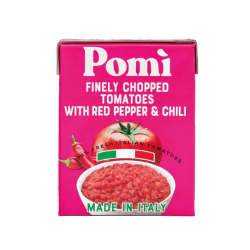 Pomi Finely Chopped Tomatoes With Pepper & Chili 390g, Pack Of 12