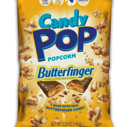 Candy Pop Popcorn Butterfinger, Made with Real Butterfinger Candy, Low Sodium, 150 Cal, Non GMO ,5.25OZ (149g), Pack Of 6 Candy Pop Popcorn Butterfinger, Made with Real Butterfinger Candy, Low Sodium, 150 Cal, Non GMO ,5.25OZ (149g), Pack Of 6