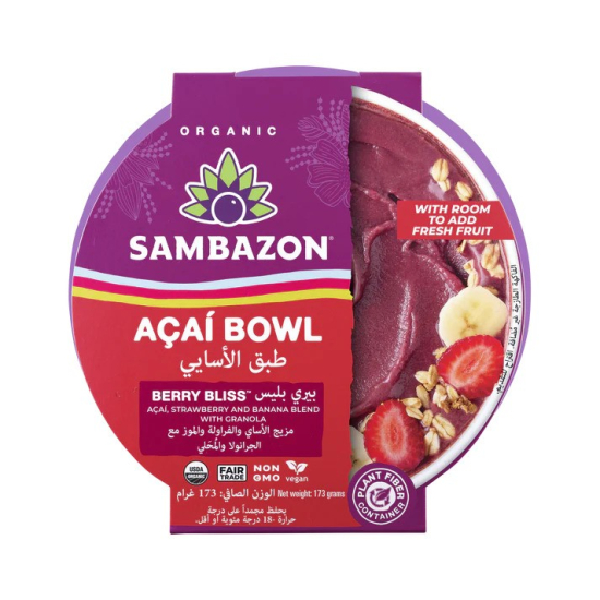 Sambazon Organic Berry Bliss Acai Bowl 6.1 Oz, Pack Of 8