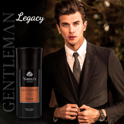 Yardley Gentleman Legacy Body Spray, Charismatic Masculine Fragrance With Oriental Woody Notes, 150 ml, Pack Of 12