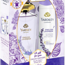 Yardley English Lavender Perfumed Gift Set, Floral Aromatic Freshness, Relaxing And Calming Scent, Eau De Toilette 125 ml + Body Spray 150 ml Yardley English Lavender Perfumed Gift Set, Floral Aromatic Freshness, Relaxing And Calming Scent, Eau De Toilette 125 ml + Body Spray 150 ml