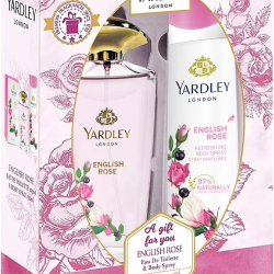 Yardley London English Rose Perfumed Gift Set For Women, Eau De Toilette 125 ml + Body Spray 150 ml Yardley London English Rose Perfumed Gift Set For Women, Eau De Toilette 125 ml + Body Spray 150 ml