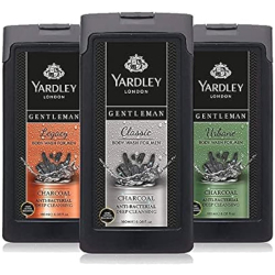 Yardley London Gentleman Antibacterial Deep Cleansing Charcoal Body Wash - 1 Classic & 2 Legacy, 3x180 ml, Pack Of 6 Yardley London Gentleman Antibacterial Deep Cleansing Charcoal Body Wash - 1 Classic & 2 Legacy, 3x180 ml, Pack Of 6