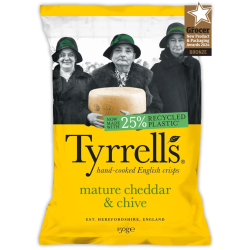 Tyrrells Mature Cheddar & Chives 150g, Pack Of 12 Tyrrells Mature Cheddar & Chives 150g, Pack Of 12