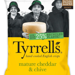 Tyrrells Mature Cheddar & Chives 150g, Pack Of 12 Tyrrells Mature Cheddar & Chives 150g, Pack Of 12