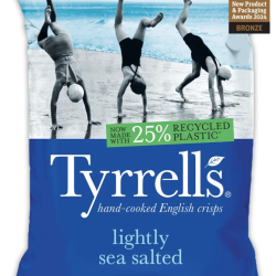 Tyrrells Lightly Sea Salted Crisps 150g, Pack Of 12 Tyrrells Lightly Sea Salted Crisps 150g, Pack Of 12