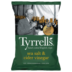Tyrrells Sea Salt & Vinegar Chips 24x40g Tyrrells Sea Salt & Vinegar Chips 24x40g