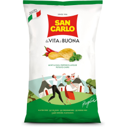 San Carlo Mint & Chili Pepper Potato Chips 150g, Pack Of 6 San Carlo Mint & Chili Pepper Potato Chips 150g, Pack Of 6
