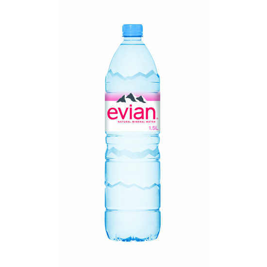Evian Natural Mineral Water 1.5L, Pack of 6
