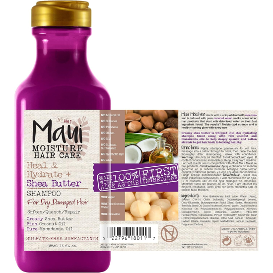 Maui Moisture Heal & Hydrate + Shea Butter Shampoo, 13 Ounce