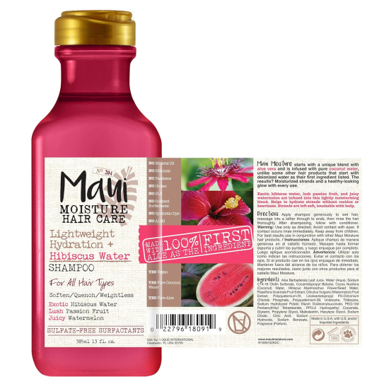 Maui Moisture Hydrating Hibiscus Water Shampoo 13 oz