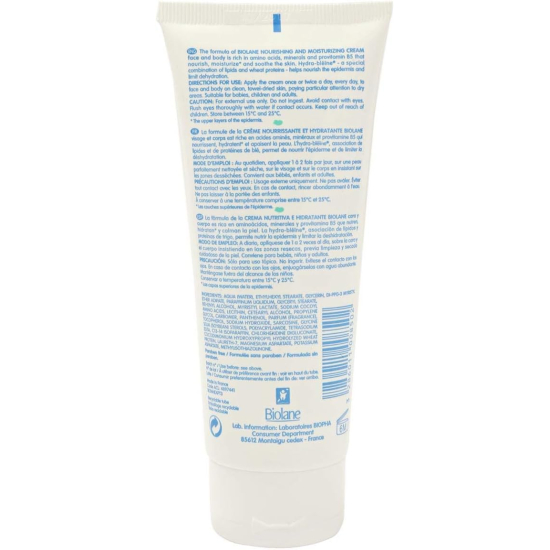 Biolane Nourishing And Moisturizing Cream 100 ml